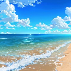 Obraz premium Thunderhead with The Blue Skies, Moon ,Night Scenery, Cloud, Tree -Anime Style Photo Background Wallpaper