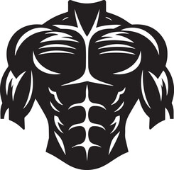 man body muscle vector silhouette illustration