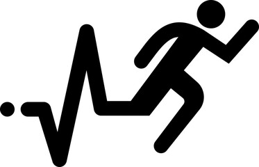 Running lettering. Runner icon. Silhouette symbol.