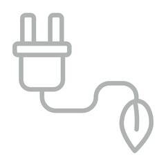 Green Energy Vector Line Grey Icon Design