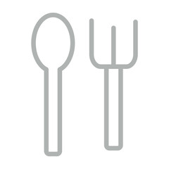 Silverware Vector Line Grey Icon Design