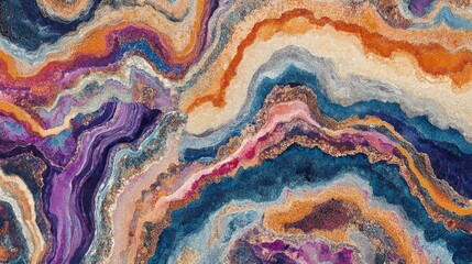 Richly textured organic pattern with a dazzling color palette, presenting an intricate blend of vivid hues and natural forms in a visually striking design