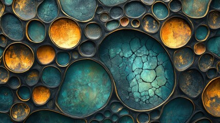 Dynamic organic pattern with a stunning color palette, presenting intricate and vivid textures that capture the essence of natural beauty