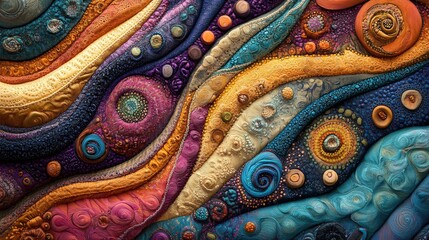 Beautifully detailed organic pattern with stunning colors, showcasing a vibrant and intricate design that evokes the beauty of natural textures