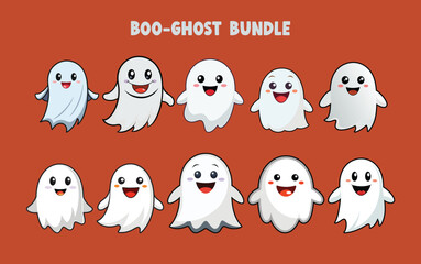 Boo ghost design bundle for Halloween