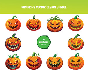 Scary Pumpkin design bundle for Halloween
