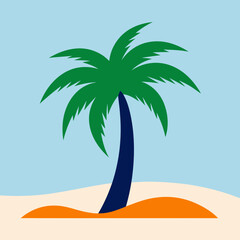 A palm tree design near the sea beach vector illustration 