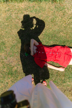 shadow and girl on holiday