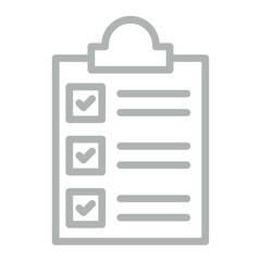 Checklist Vector Line Grey Icon Design