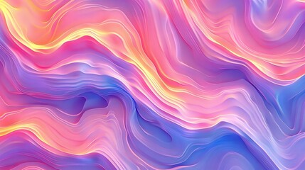  Pink-blue-yellow wave centered on left side in computer-generated image