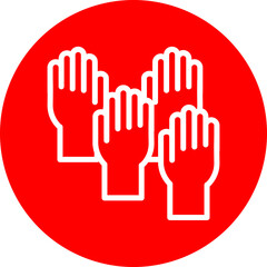 Election Volunteers Vector Line White Circle Red