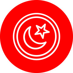 Election Commission Logo Vector Line White Circle Red