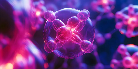 close up of molecule, ai generated.