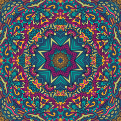 Abstract geometric damask seamless pattern ornamental. Textile ethnic vintage print vector star mandala