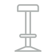 Bar Stool Vector Line Grey Icon Design