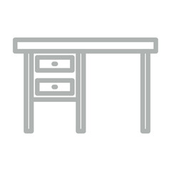 Desk Vector Line Grey Icon Design