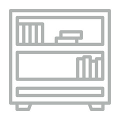 Book Case Vector Line Grey Icon Design