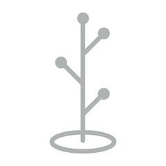 Coat Rack Vector Line Grey Icon Design