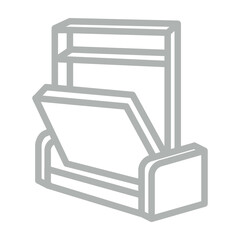 Murphy Bed Vector Line Grey Icon Design