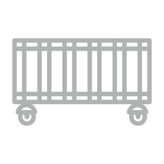 Crib Vector Line Grey Icon Design