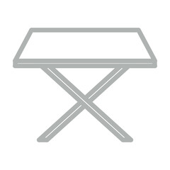 Folding Table Vector Line Grey Icon Design