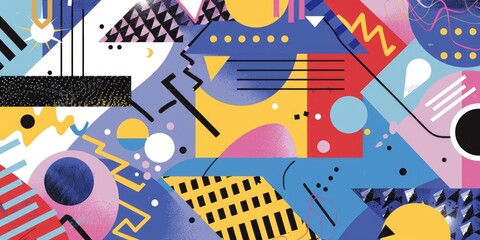 Fototapeta premium Abstract colorful geometric shapes and patterns.