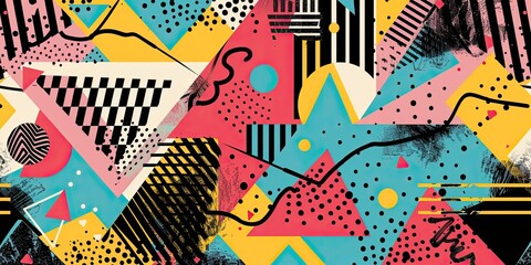 Geometric abstract art with vibrant colors.