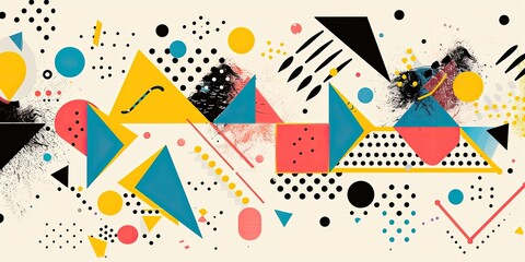 Obraz premium Abstract geometric pattern with colorful shapes.