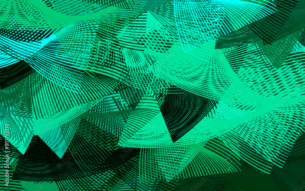 Wall mural light green vector template with chaotic shapes.