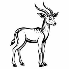 Antelope Line Art Vector Illustration