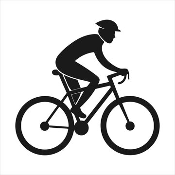 recommend clip art: Mountain biker silhouette. Mountain biker black icon on white background