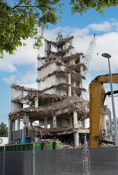 demolished apartment building