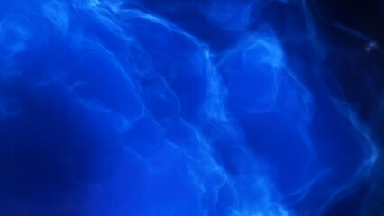 A blue space background with stars and a galaxy
