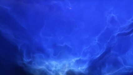 A blue space background with stars and a galaxy
