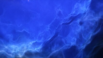 A blue space background with stars and a galaxy