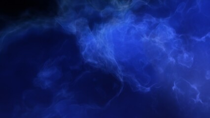 A blue space background with stars and a galaxy