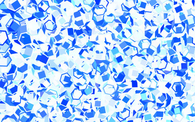 Light BLUE vector background with set of hexagons.
