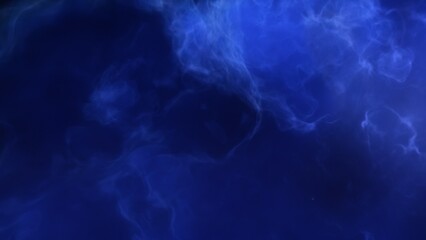 A blue space background with stars and a galaxy