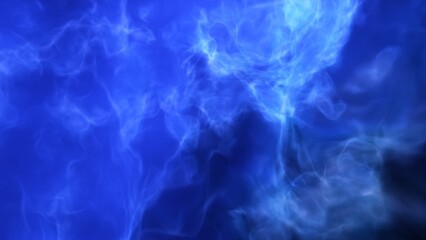 A blue space background with stars and a galaxy