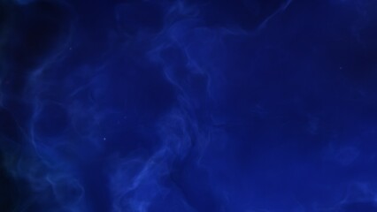 A blue space background with stars and a galaxy