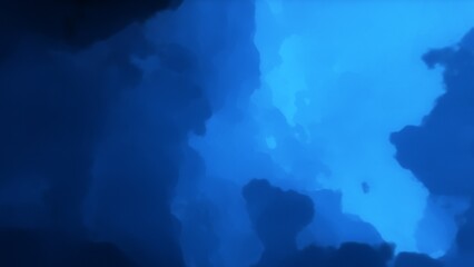 A blue space background with stars and a galaxy