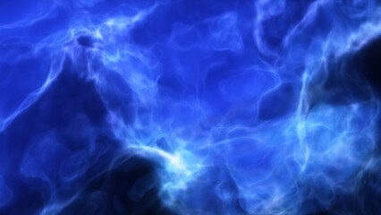 A blue space background with stars and a galaxy