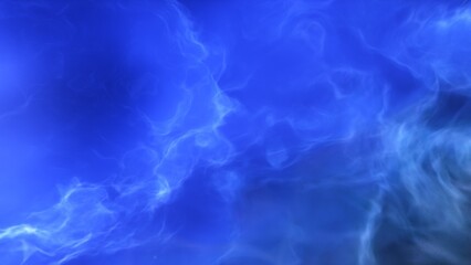 A blue space background with stars and a galaxy