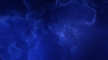 A blue space background with stars and a galaxy