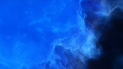 A blue space background with stars and a galaxy
