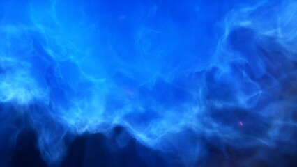 A blue space background with stars and a galaxy