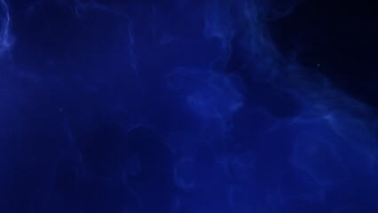 A blue space background with stars and a galaxy