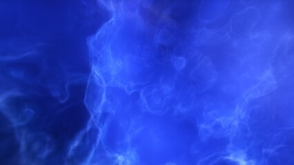 A blue space background with stars and a galaxy