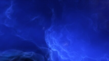 A blue space background with stars and a galaxy