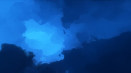 A blue space background with stars and a galaxy